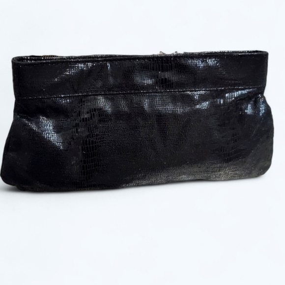 GAP Black Faux Snakeskin Clutch - Picture 2 of 4
